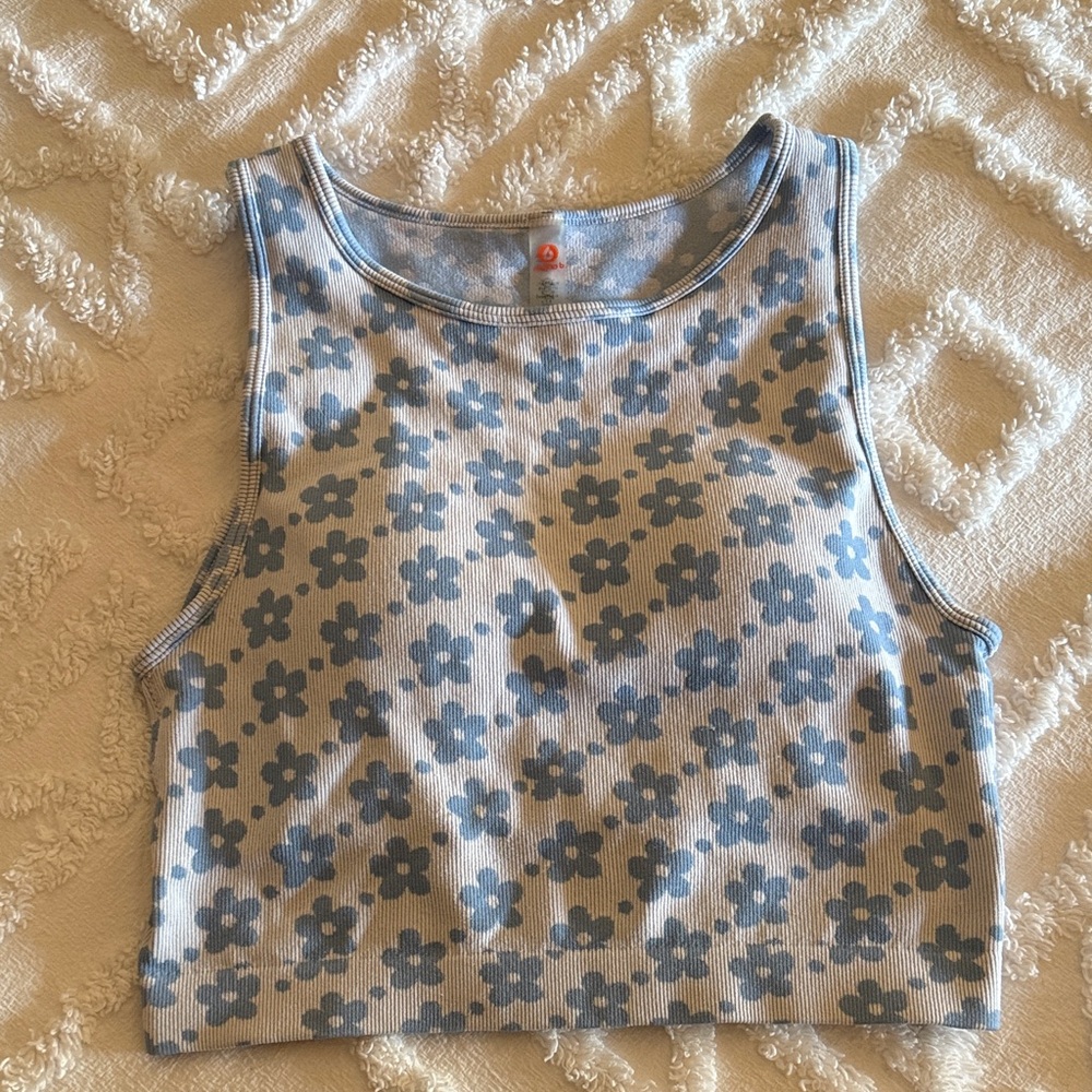 Mono b Floral Blue Women's Crop Top